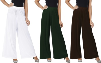 Buy That Trendz Flared Women White, Green, Brown Trousers