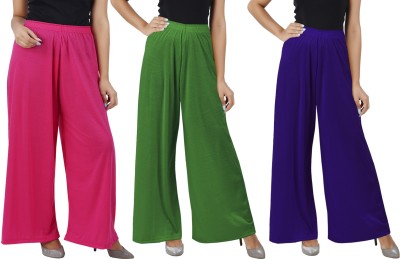 Buy That Trendz Flared Women Pink, Green, Purple Trousers