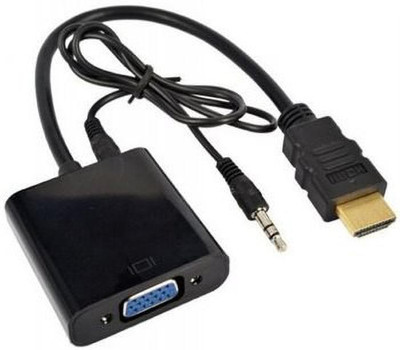 Kizma  TV-out Cable Hdmi to vga audio(Black, For Computer)