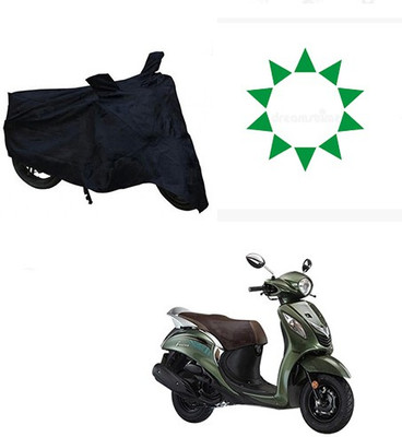 Amozkart Waterproof Two Wheeler Cover for Yamaha(Fascino, Black)