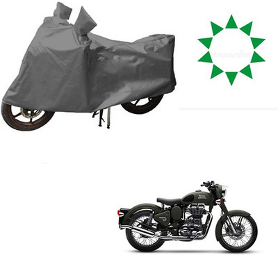 THE REAL ARV Waterproof Two Wheeler Cover for Royal Enfield(Battle, Grey)