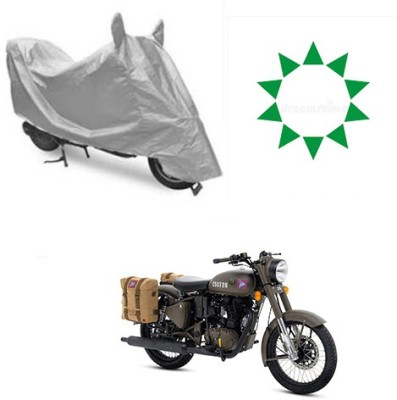 Atulit enterprises Waterproof Two Wheeler Cover for Royal Enfield(Classic 500, Silver)