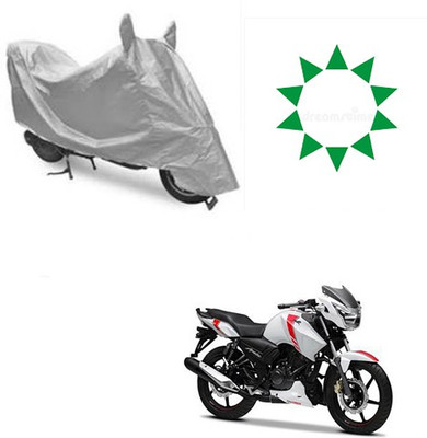 Atulit enterprises Waterproof Two Wheeler Cover for TVS(Apache RTR 160, Silver)