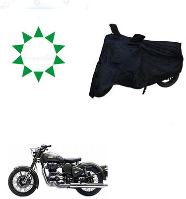 HYBRIDS COLLECTION Waterproof Two Wheeler Cover for Royal Enfield(Battle Green, Black)