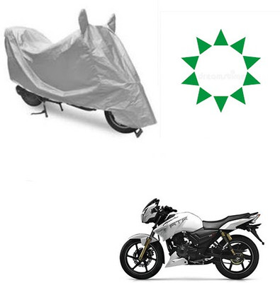 Atulit enterprises Waterproof Two Wheeler Cover for TVS(Apache RTR 180, Silver)