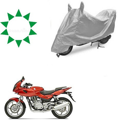 saanvi Waterproof Two Wheeler Cover for Bajaj(Pulsar 220 DTS-i, Silver)