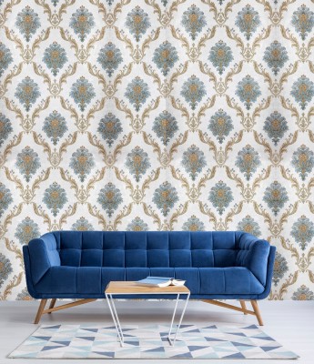 konark designer wallpapers Classics Blue Wallpaper(53 cm x 1000 cm)