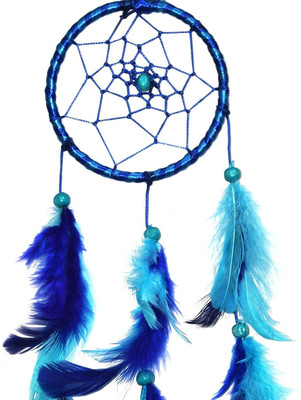 Tejash enterprises Feather Dream Catcher Wall Hanging Feather Dream Catcher(8 inch, Blue)