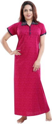 ZAIRRA Women Nighty(Pink, Black)