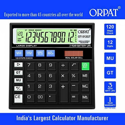 ORPAT OT - 512 GT Basic Calculator (12 Digit) Orpat OT - 512 GT Basic Calculator (12 Digit) Basic  Calculator(12 Digit)
