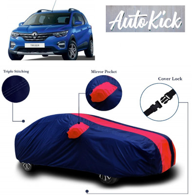 AutoKick Car Cover For Renault Triber (With Mirror Pockets)(Red, Blue)