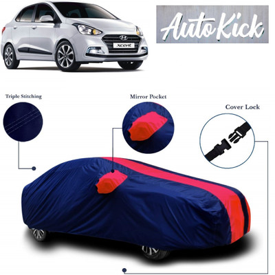 AutoKick Car Cover For Hyundai Xcent (With Mirror Pockets)(Red, Blue)
