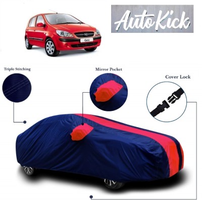 AutoKick Car Cover For Hyundai Getz Prime (With Mirror Pockets)(Red, Blue)