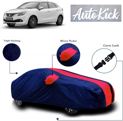 AutoKick Car Cover For Maruti Suzuki Baleno (With Mirror Pockets)(Red, Blue)