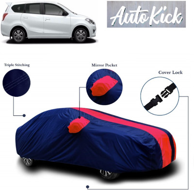 AutoKick Car Cover For Nissan Go+ (With Mirror Pockets)(Red, Blue)
