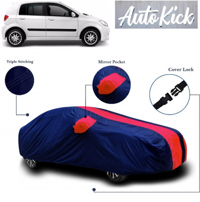 AutoKick Car Cover For Nissan Go (With Mirror Pockets)(Red, Blue)
