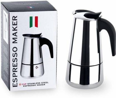 Stuti Stainless Steel Espresso Coffee Maker/Percolator Coffee Moka Pot Maker, Silver 6 Cups Coffee Maker(Silver)
