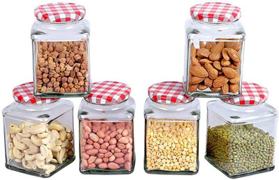 Avastro Glass Grocery Container  - 400 ml(Pack of 6, Clear)