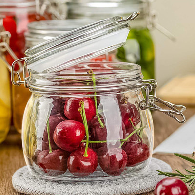 DEVDOX Glass Grocery Container  - 500 ml(Pack of 2, Clear)