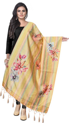 DP Creation Art Silk Floral Print Women Dupatta