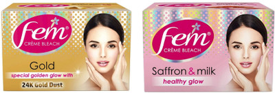 Fem Gold & Saffron Creme Bleach 40g (Pack of 2)(80 g)