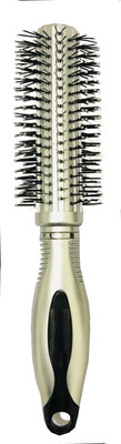 Bingeable Salon Professional Round Hair Brushes with Soft Bristles (Silver/Multicolor)