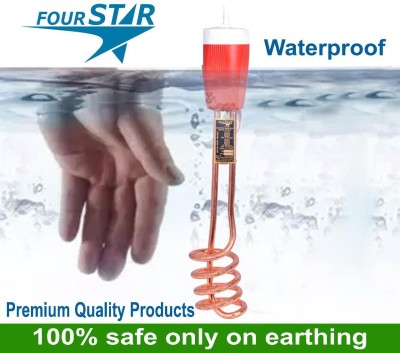 QUALX Shock-Proof & Water-Proof 1500 Copper 1500 W Immersion Heater Rod(Water)