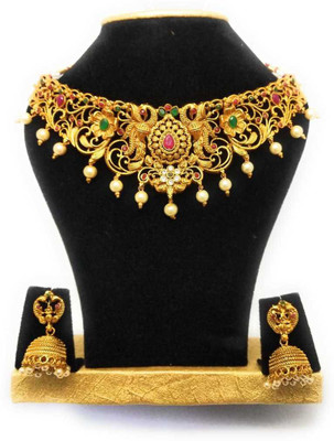 PBM CREATIONS Copper Gold-plated Gold Jewellery Set(Pack of 1)