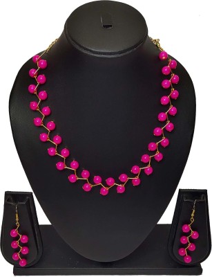 PRAGATI Alloy Pink Jewellery Set(Pack of 3)