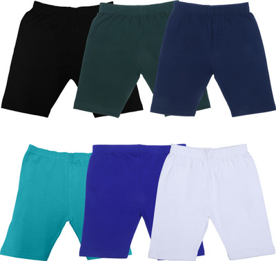 DIAZ Short For Girls Casual Solid Cotton Lycra(Multicolor, Pack of 6)