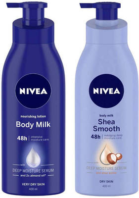 NIVEA Body Milk & Shea Smooth Nourishing Lotion(800 ml)