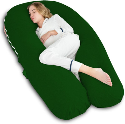 Daddy Cool Luxurious Imported Microfibre Solid Pregnancy Pillow Pack of 1(Green)