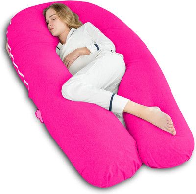 WILD MINT Microfibre Pregnancy Pillow Pack of 1 Solid Luxurious Imported(Rani Pink)