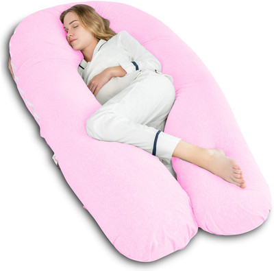 WILD MINT Microfibre Pregnancy Pillow Pack of 1 Solid(Light Pink)