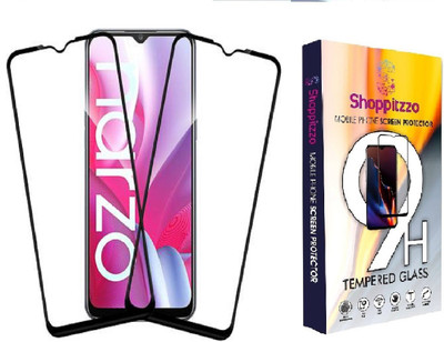Shoppitzzo Edge To Edge Tempered Glass for realme Narzo 20, Narzo 20A/NeoShield Tempered Glass/Full Screen Coverage-Edge to Edge/9H(Pack of 2)