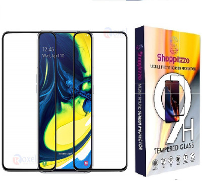 Shoppitzzo Edge To Edge Tempered Glass for SAMSUNG Galaxy A80, A90/Edge to Edge Screen guard/9H/11D(Pack of 2)