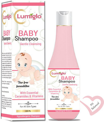 lumiglo Ultra Nourishing Baby Shampoo With Essential Ceramides & Vitamins | For healthy Sclap & Stronger Hair | With No Tears Formula Gentle Cleansing Hypoallergenic | Free From Paraben & Alcohol(200 ml)