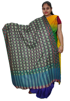 Vrinde Wool Checkered Women Shawl(Multicolor)