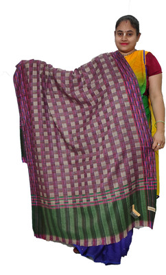 KAVIM Wool Checkered Women Shawl(Multicolor)