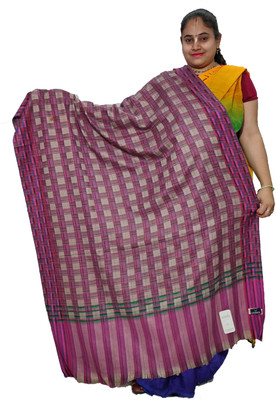 Vrinde Wool Checkered Women Shawl(Multicolor)