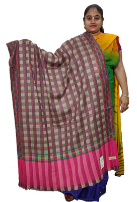 Vrinde Wool Checkered Women Shawl(Multicolor)