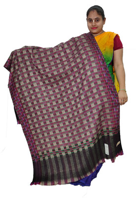 Vrinde Wool Checkered Women Shawl(Multicolor)