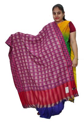 KAVIM Wool Checkered Women Shawl(Multicolor)