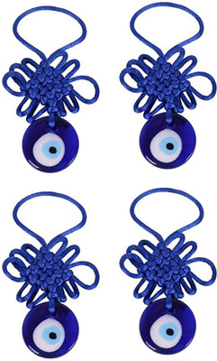 Ryme Evil Eye Protection Wall Hanging for Home/office (Pack Of 4) Decorative Showpiece  -  5 cm(Glass, Blue)