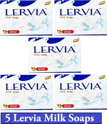 Lervia Milk Soaps enriched milk protein | Pack of 5(5 x 75 g)