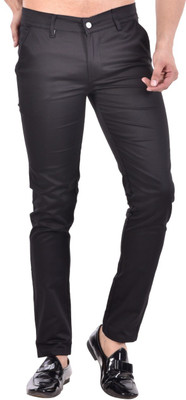 BauGi Collection Regular Fit Men Black Trousers