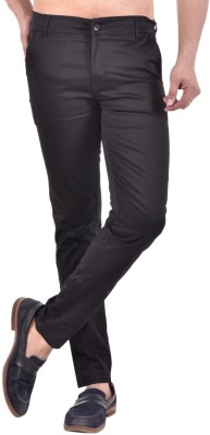 BauGi Collection Regular Fit Men Black Trousers