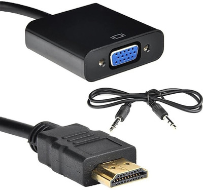 TERABYTE  TV-out Cable HDMI to VGA Convertor with Sound (Black, For Computer)(Black, For Computer)