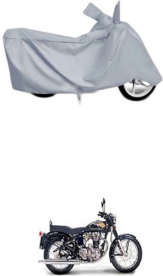 Toy Ville Two Wheeler Cover for Royal Enfield(Twin spark, Silver)