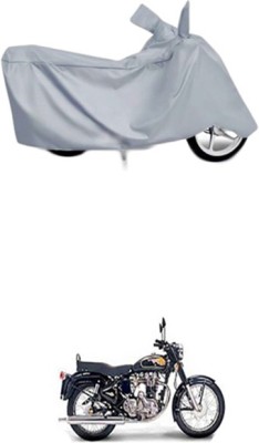 Toy Ville Two Wheeler Cover for Royal Enfield(Twin spark, Silver)